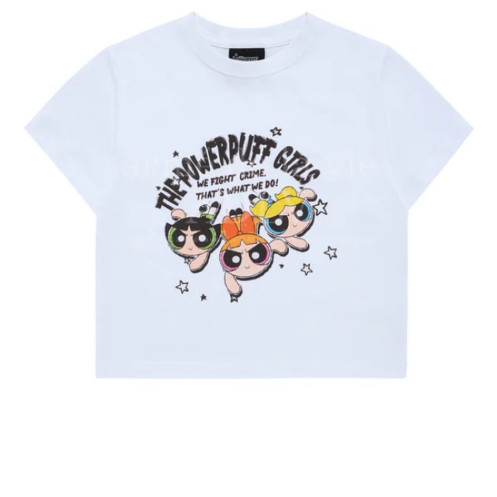ADLV x Powerpuff Girls Graphic Black  Crop Top